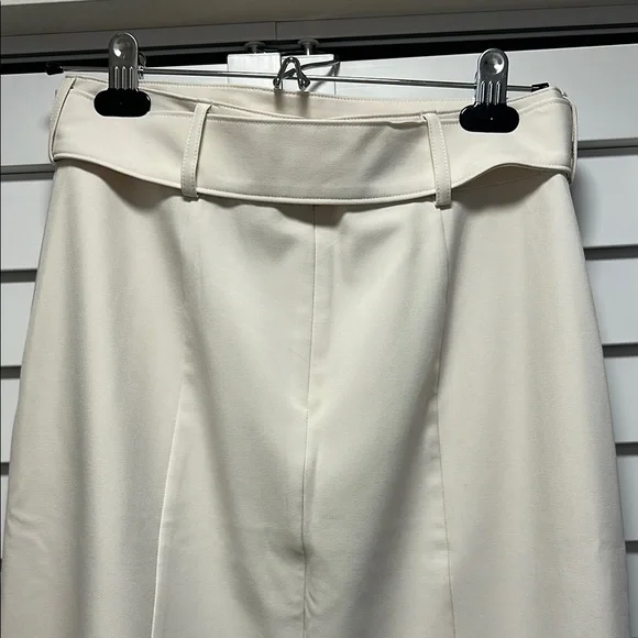 Banana Republic Cream Pencil Skirt Knee-Length Slit with Belt - Picture 4 of 6
